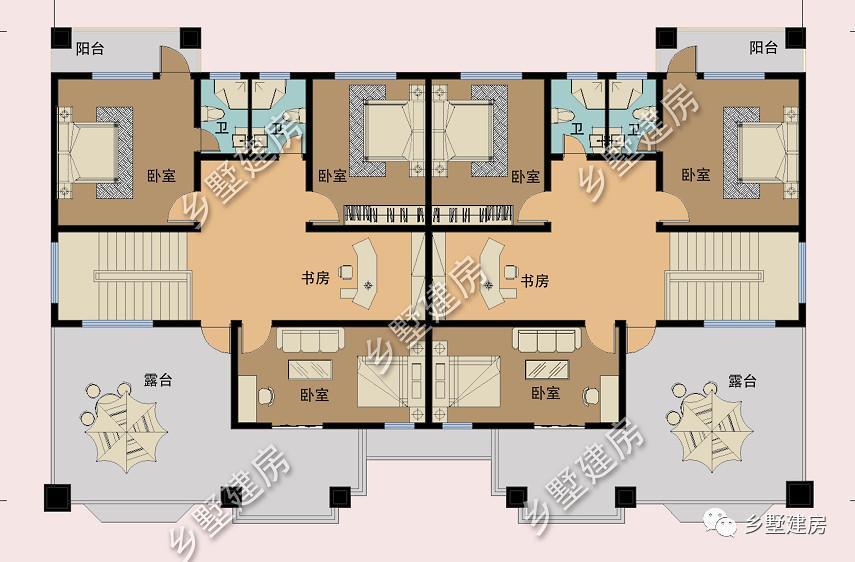 让家庭更加和谐的户型, 两户一楼的别墅, 农村最实用!