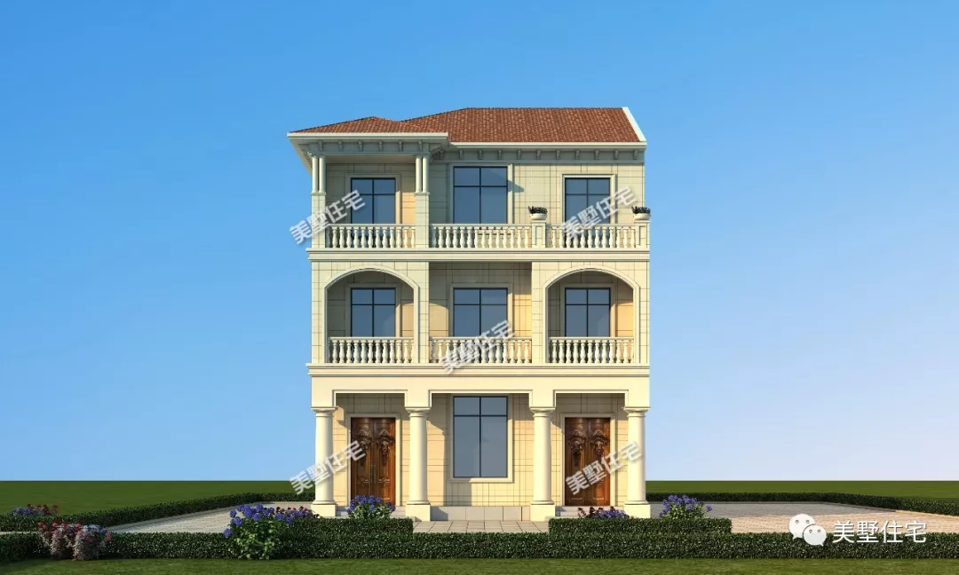 兄弟建房就选这款双拼别墅，厨房另建，主体每家20万超划算