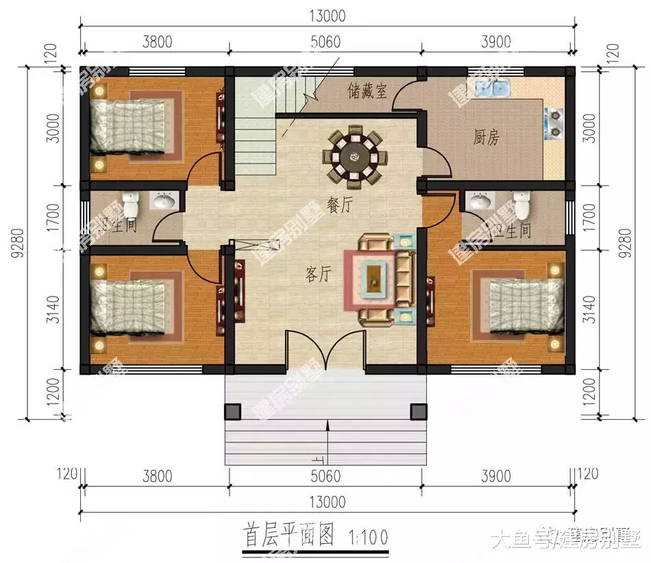 開間都13米的兩棟農村別墅，建的人都不少，尤其第一款很經典