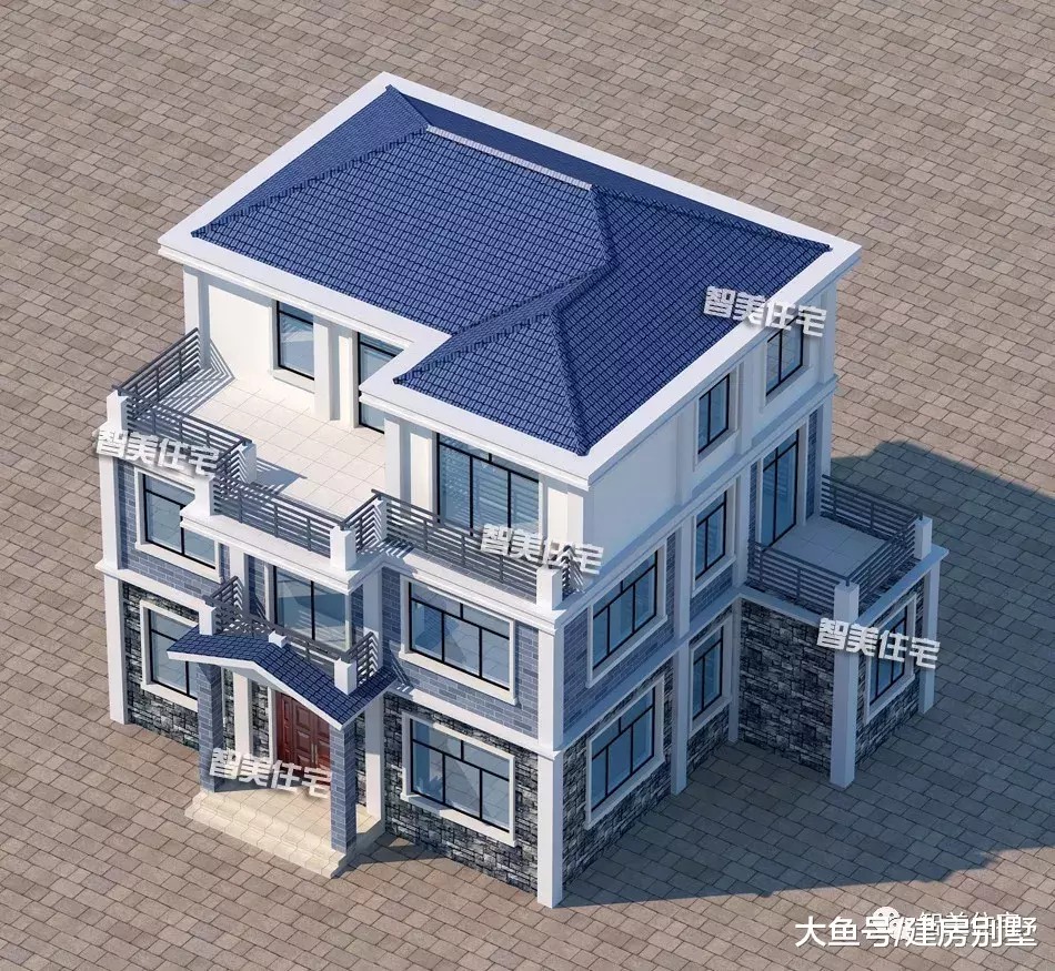 15×12.28米农村别墅，厨房单独建，美好生活从盖新房开始