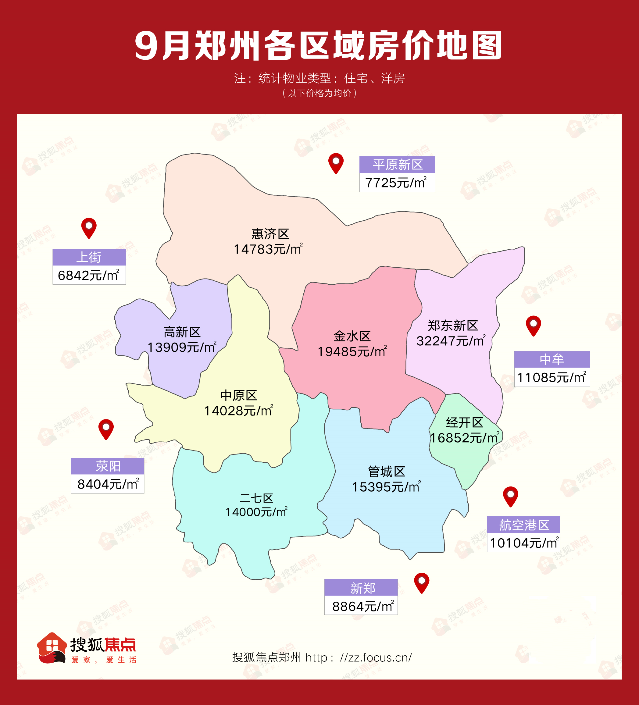 重磅发布！郑州9月房价地图出炉！附78个热盘最新房价！