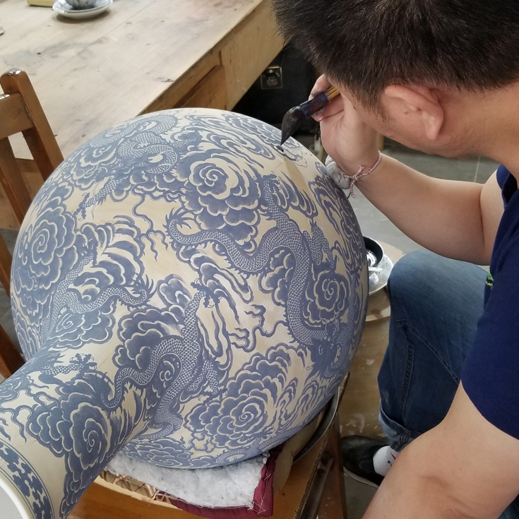 建议每家：客厅不放鱼缸了，19年新出：手工绘画摆件，温馨气派