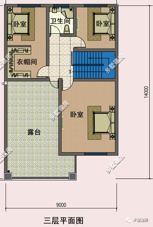 9x14米，农村小开间照样建别墅，二层半的设计，照样美的不行
