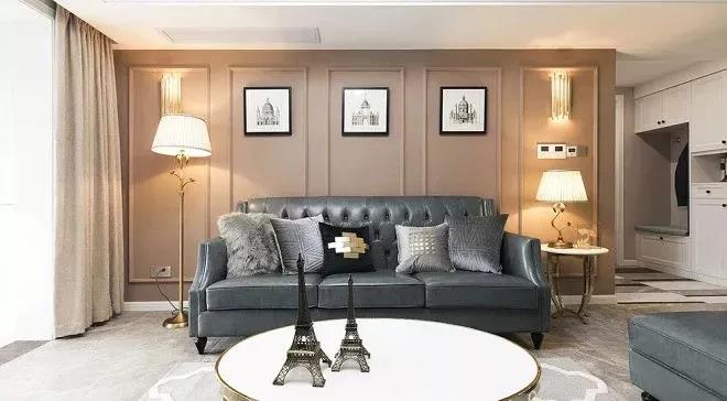 130平的轻奢美式风三居室，客餐厅连在一起好宽敞