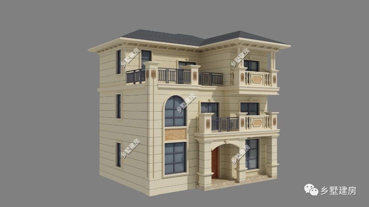 想盖栋别墅养老, 那就选这栋户型没错, 11x10米经典欧式