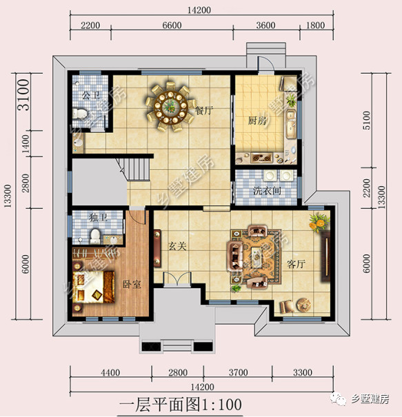 欧式风格别墅，造型精美，在农村建一栋绝对引人注目！