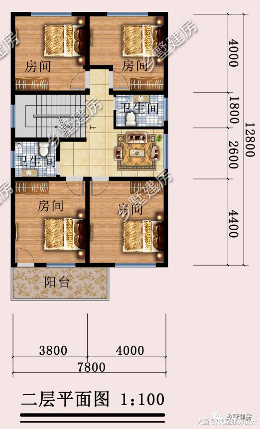 8X13米农村三层小别墅，开间小造价低，拙朴随性，无问西东！
