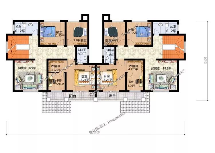 6款农村双拼别墅，兄弟姐妹多，这样建房谁都不吃亏