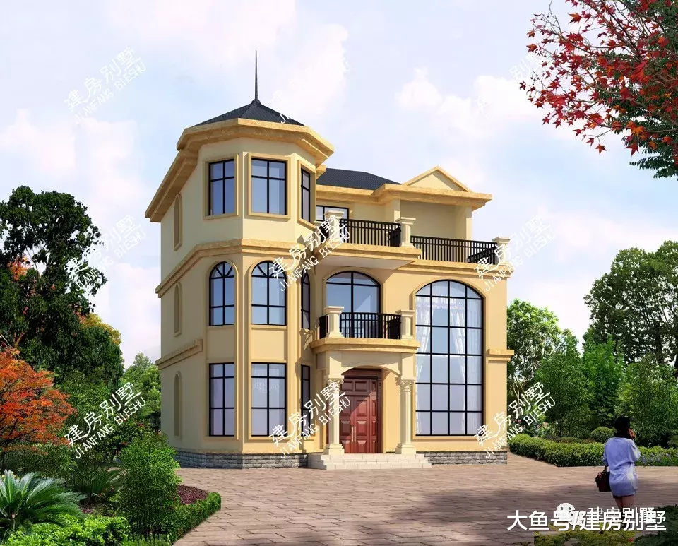 宽度11-12米之间的自建房户型，老家住宅也可以时尚又气派