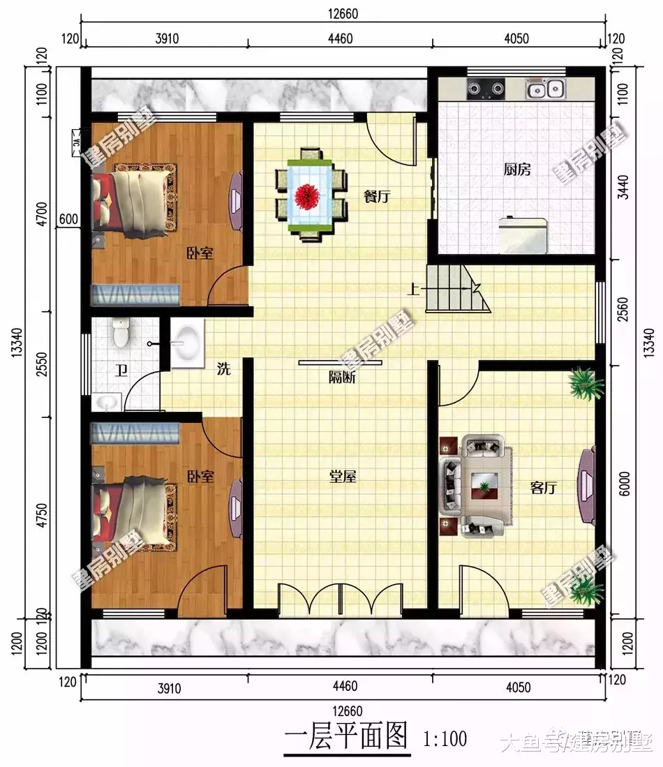 農村自建房以簡單實用為主，臥室4-5個最適宜