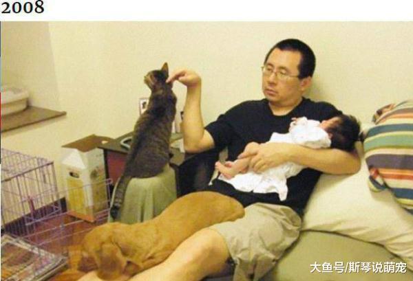 爸爸每年都抱着女儿拍一张相片，女儿在长大、爸爸在变老