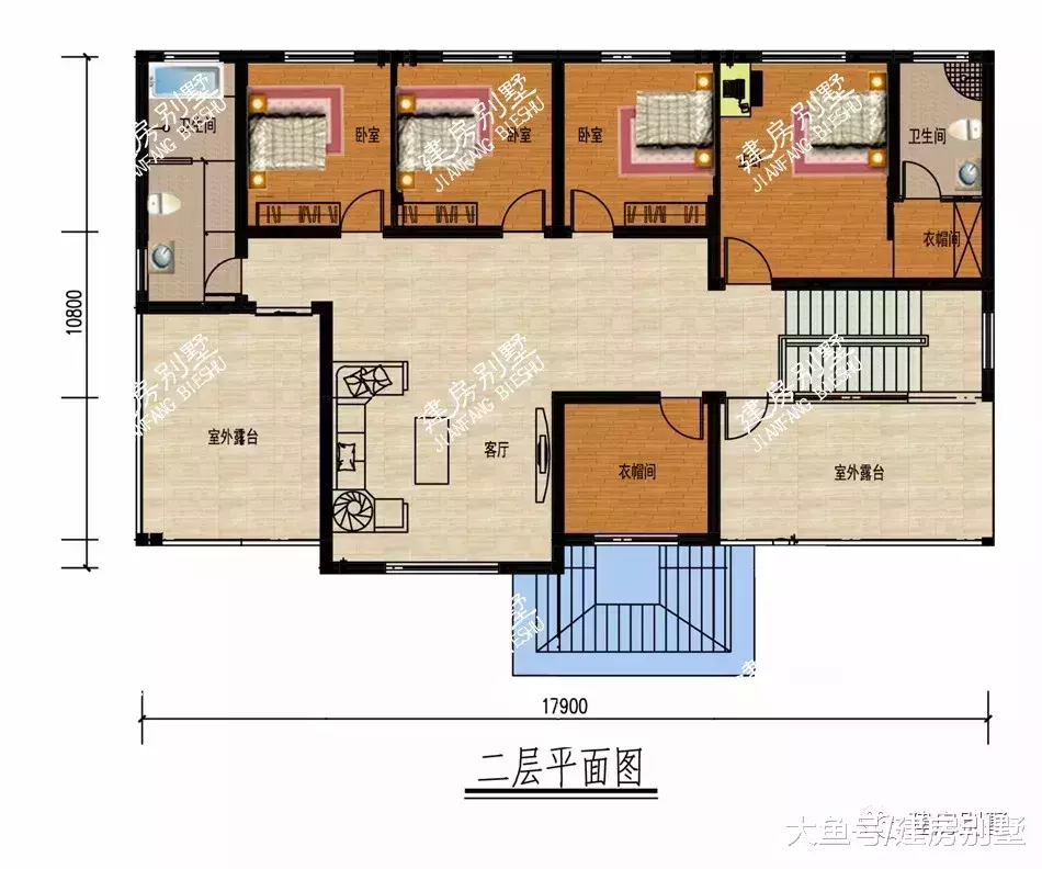 两栋宽度较大的农村自建房，多开间设计，美观且气派