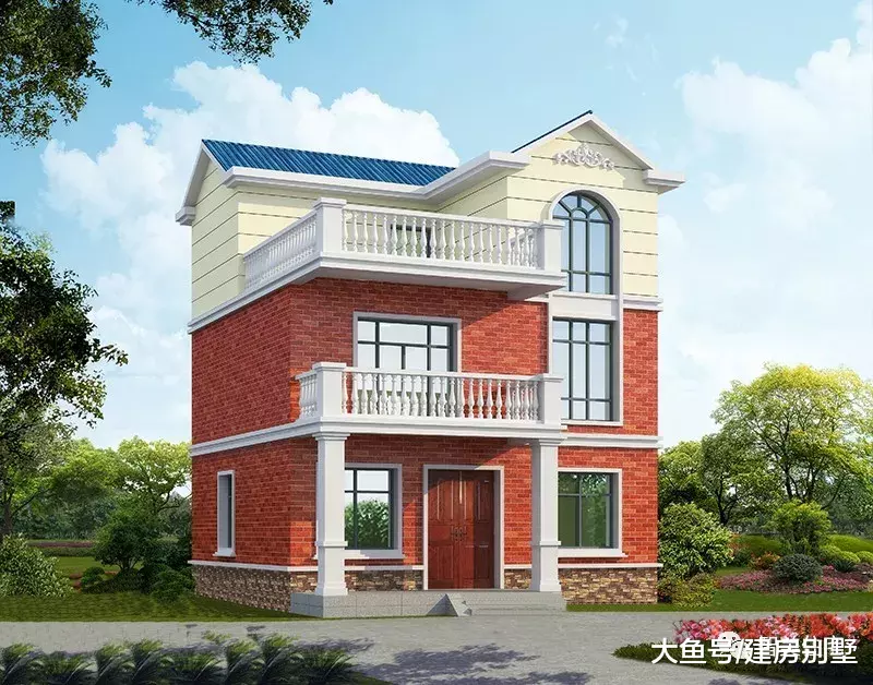 3栋面宽9米多的农村自建房，飘窗、平屋顶和低造价，你想要的都有