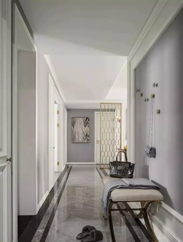 现代美式轻奢三居室, 浅灰色墙面好有质感, 难怪很多家庭不刷白墙了!