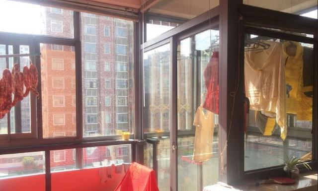 晒晒同事的房子，头一次见阳台这样隔断，晾衣服再也不到处湿答答