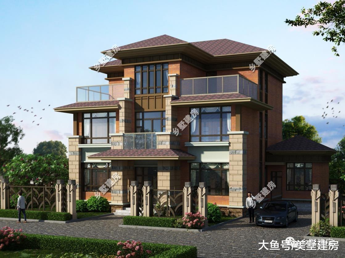 16X12米三层别墅，双露台+娱乐室，妥妥的现代风美宅！