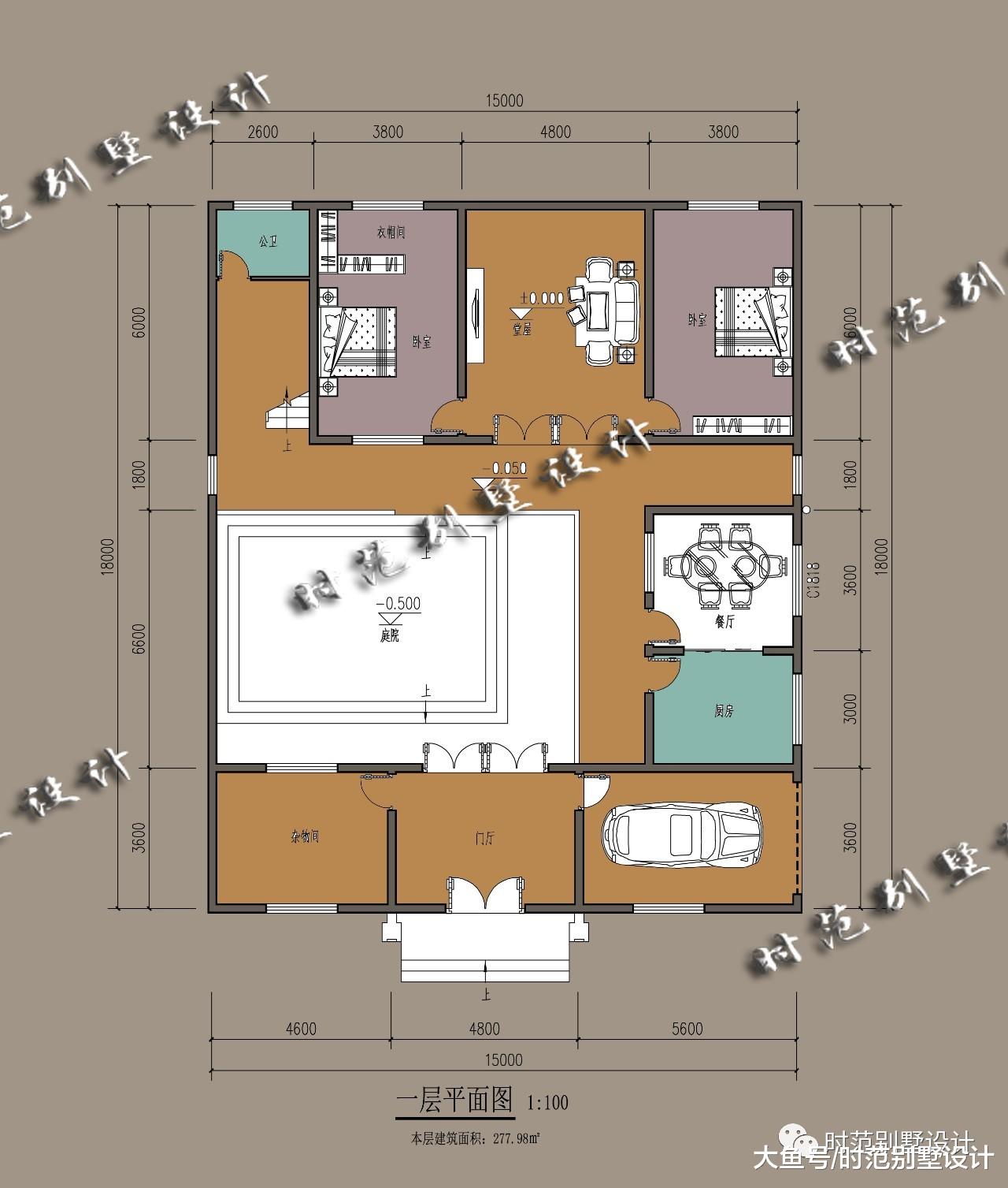 带车库和堂屋的二层中式小院，花鸟山水间的千百年传承