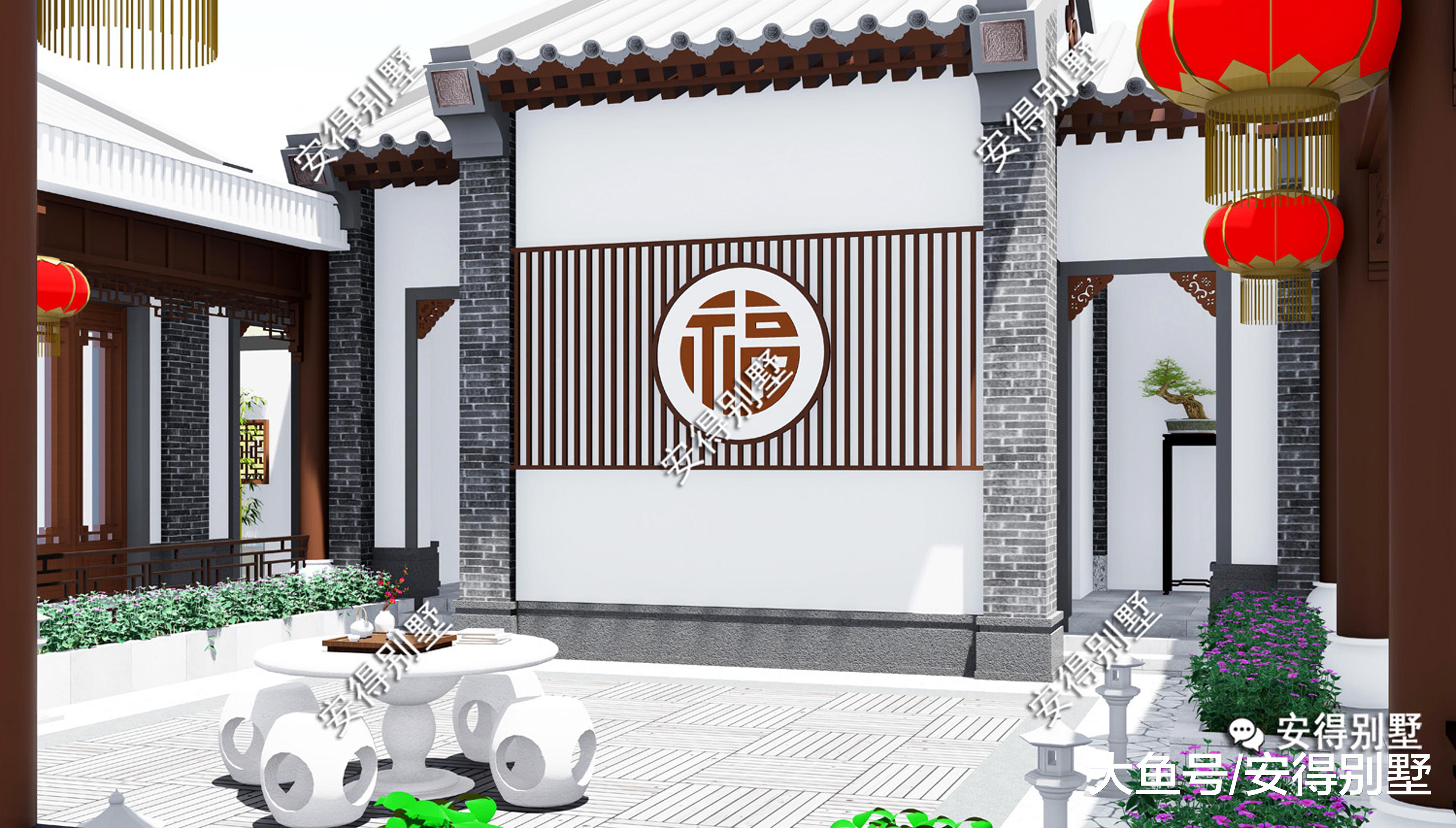 新中式四合院别墅设计，居家型别墅，你觉得怎么样