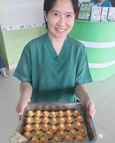 狗狗突然吐出小黄鸭，拍片发现肚里还有32只，兽医：胃口真好