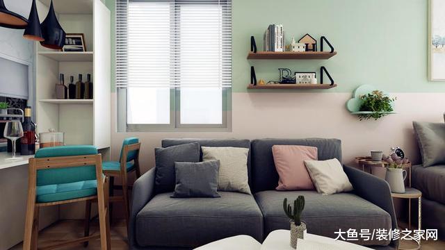 吃土少女爆改35㎡出租屋，墙刷粉绿色