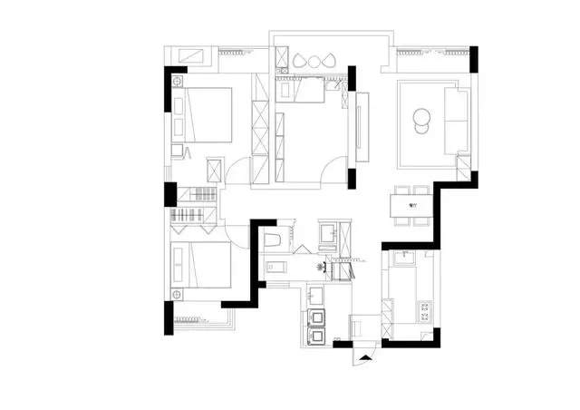 106平现代三居室，用步入式衣帽间取代传统衣柜，朋友们赞不绝口!