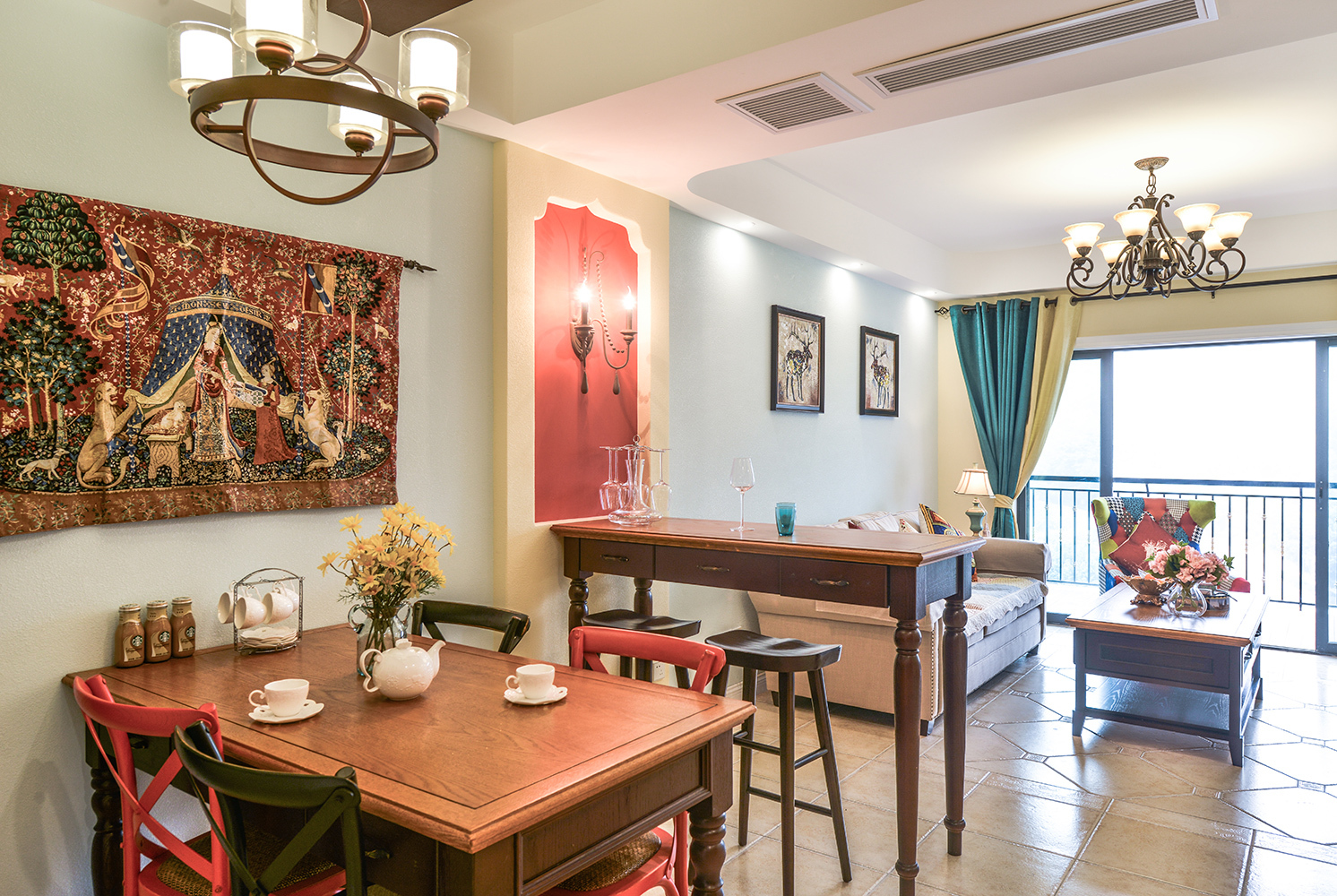 116平三居室，美式地中海混搭风装修，具有不一样的家的味道！