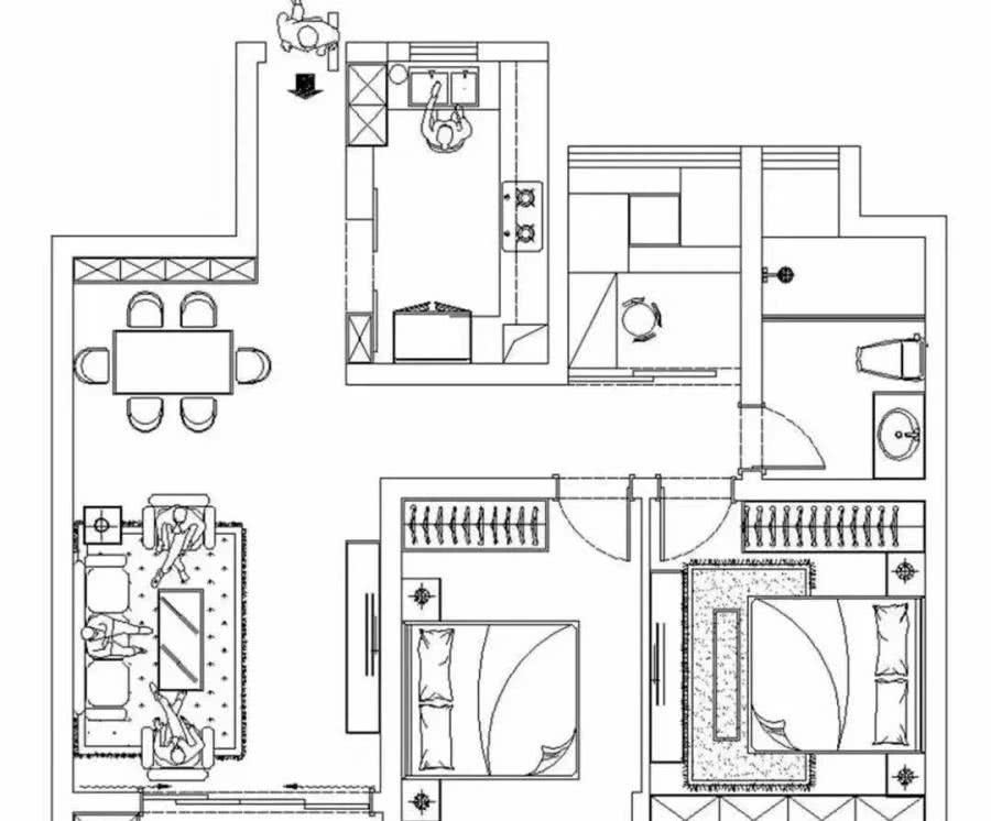 时尚北欧两居室, 进门就是厨房呢, 简单又有创意的装修!