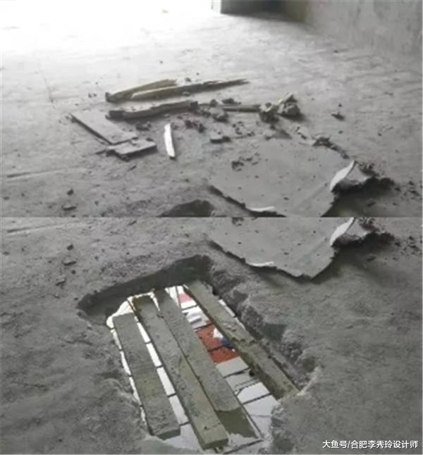 天花板水泥掉落，抬头一看楼板用木板填充的，整栋楼业主天天都心悬着