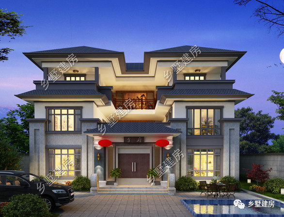 农村中式别墅，耐看不衰，经典不媚俗，给人以美的感受！