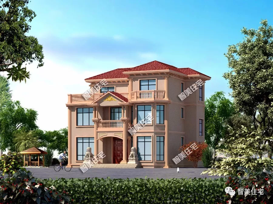 开间13米的两栋自建房别墅，第二栋是带地下室的豪宅