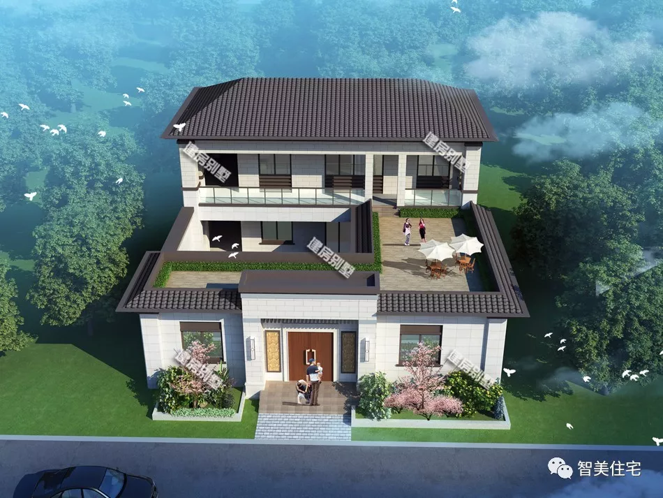 复古的中式风格别墅，宅基地大小都能建，彰显业主好品位