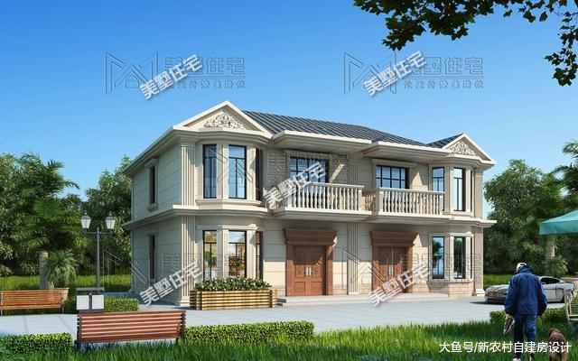 16X11米双拼别墅，家有兄弟就要这样盖房，造价经济还实用