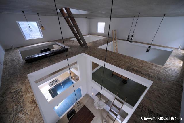 170平4层小楼, 楼板打通家里空荡荡, 楼梯也不做, 上下楼全靠爬梯子!