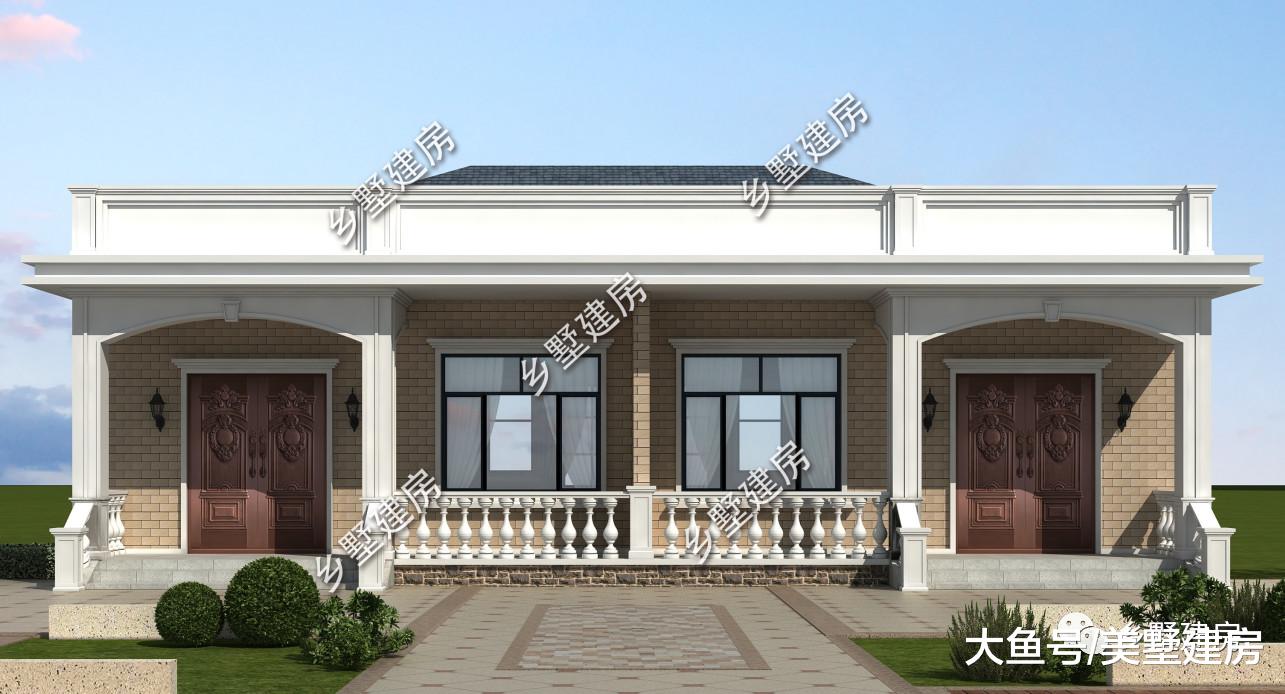 15.76×14米一层双拼别墅，布局规整对称，专治强迫症！