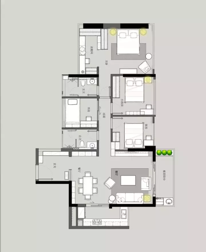 130㎡現代中式，大理石質感，現代又高檔！