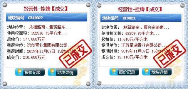 星湖远创双双出手！港闸和开发区两宗现房销售条件地块出结果了