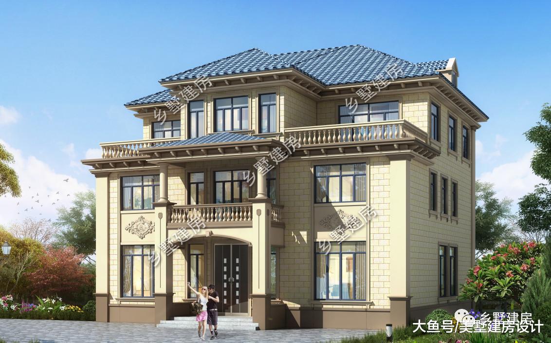 15×14.1米三层漂亮别墅，温馨又浪漫，看了就想建一栋！