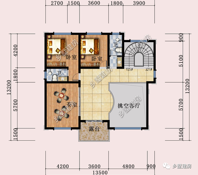 13x13米农村别墅，自带挑空客厅，在村里是最闪耀的存在