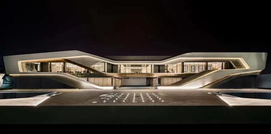 从建筑、景观、室内、软装四位一体的整体化全方位售楼中心设计