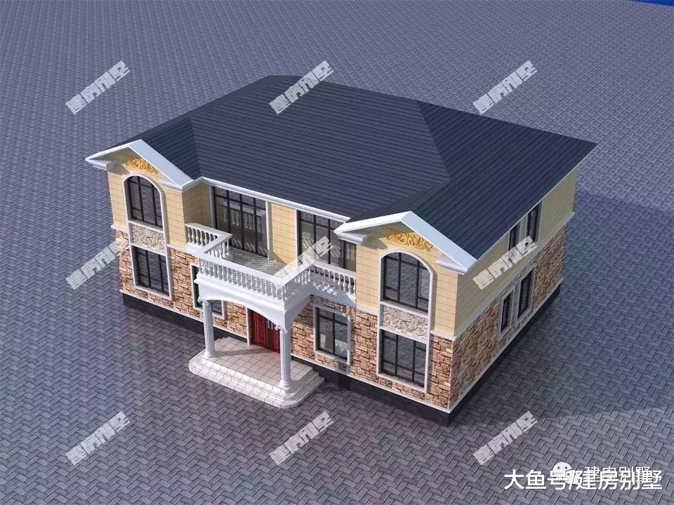 带大堂屋5开间设计的双拼别墅，简单实用造价低，关键是很旺