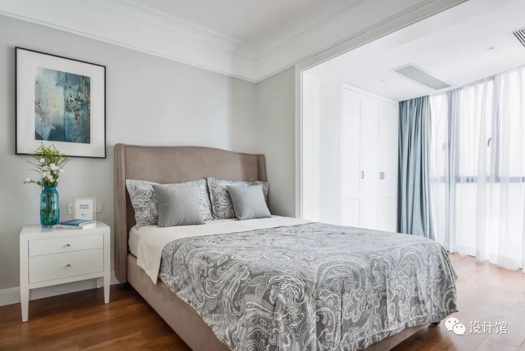 126㎡现代美式，蓝灰色的轻奢