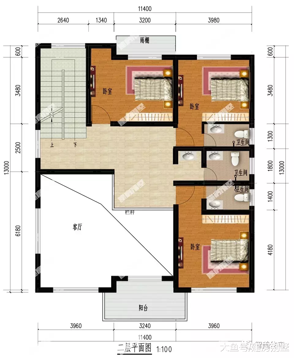 两栋简欧风格设计，配落地窗的别墅，30万就能建的很好看