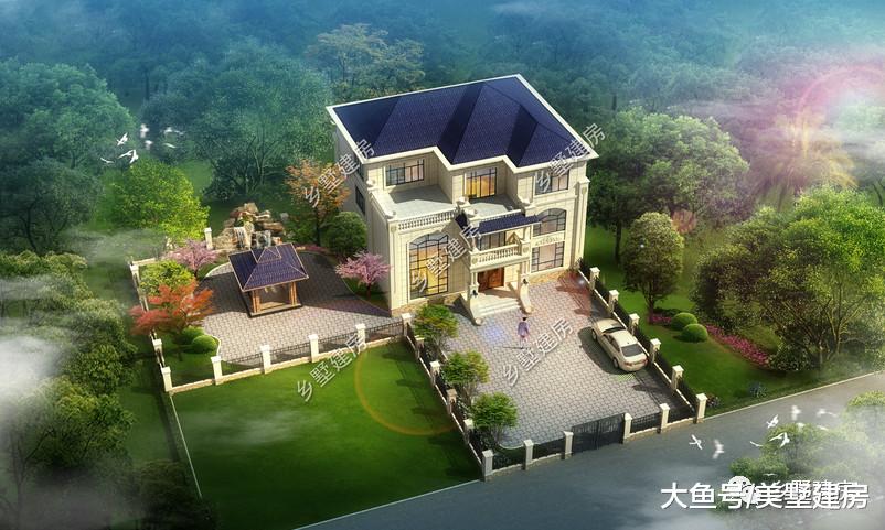 15x13米三层别墅，挑空客厅+大露台，农村建房就选它！