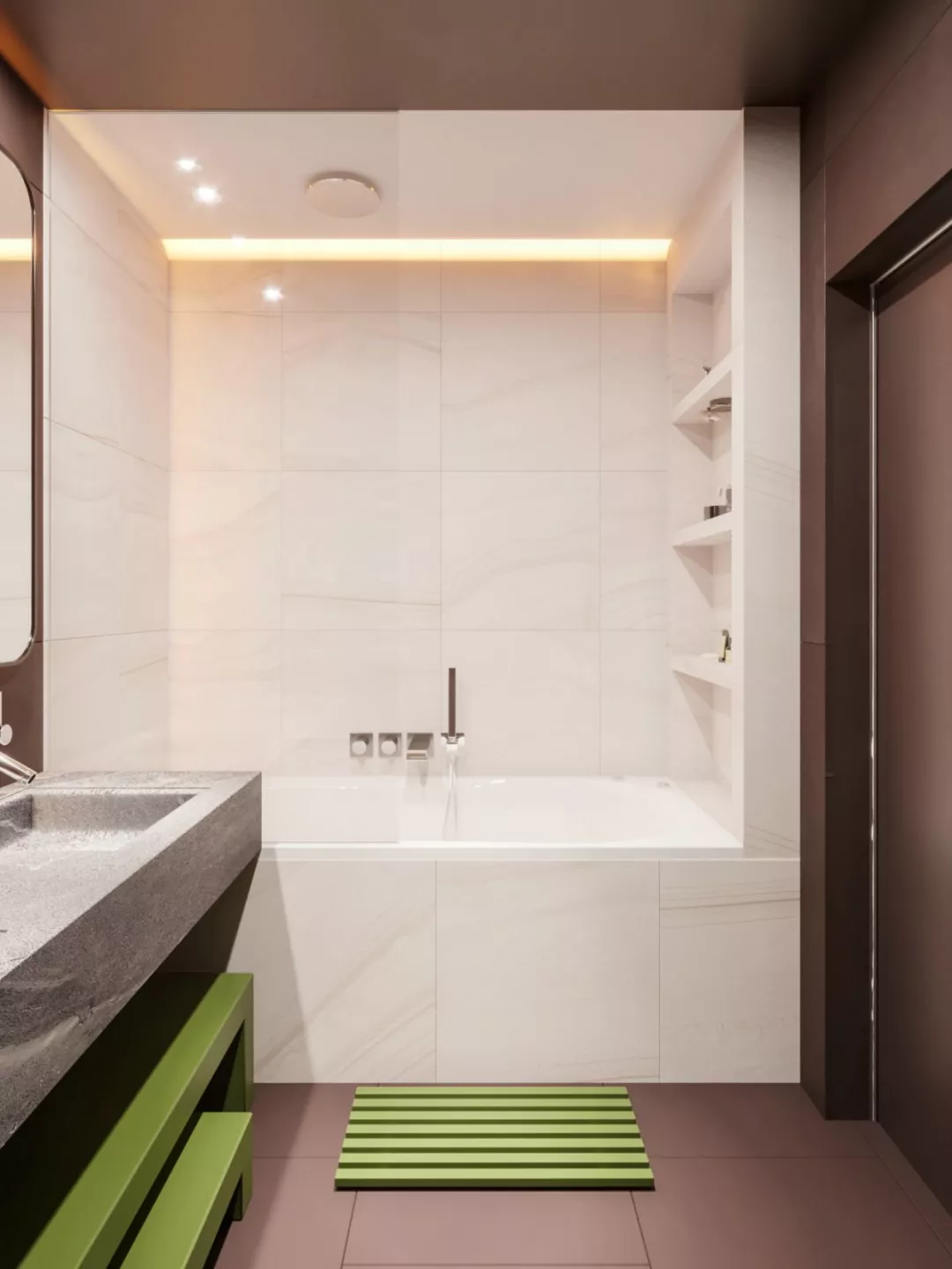 蓝绿撞色系！活力缤纷的家庭住宅设计！