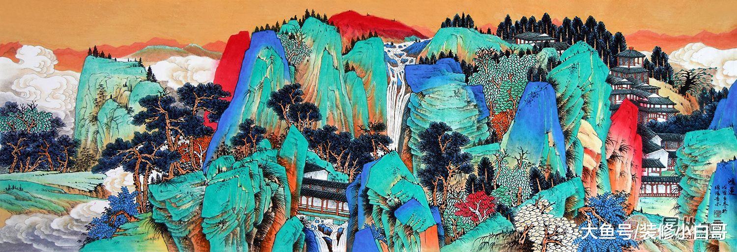 沙發背景墻掛什么畫好？許吉爾山水畫裝飾包您滿意