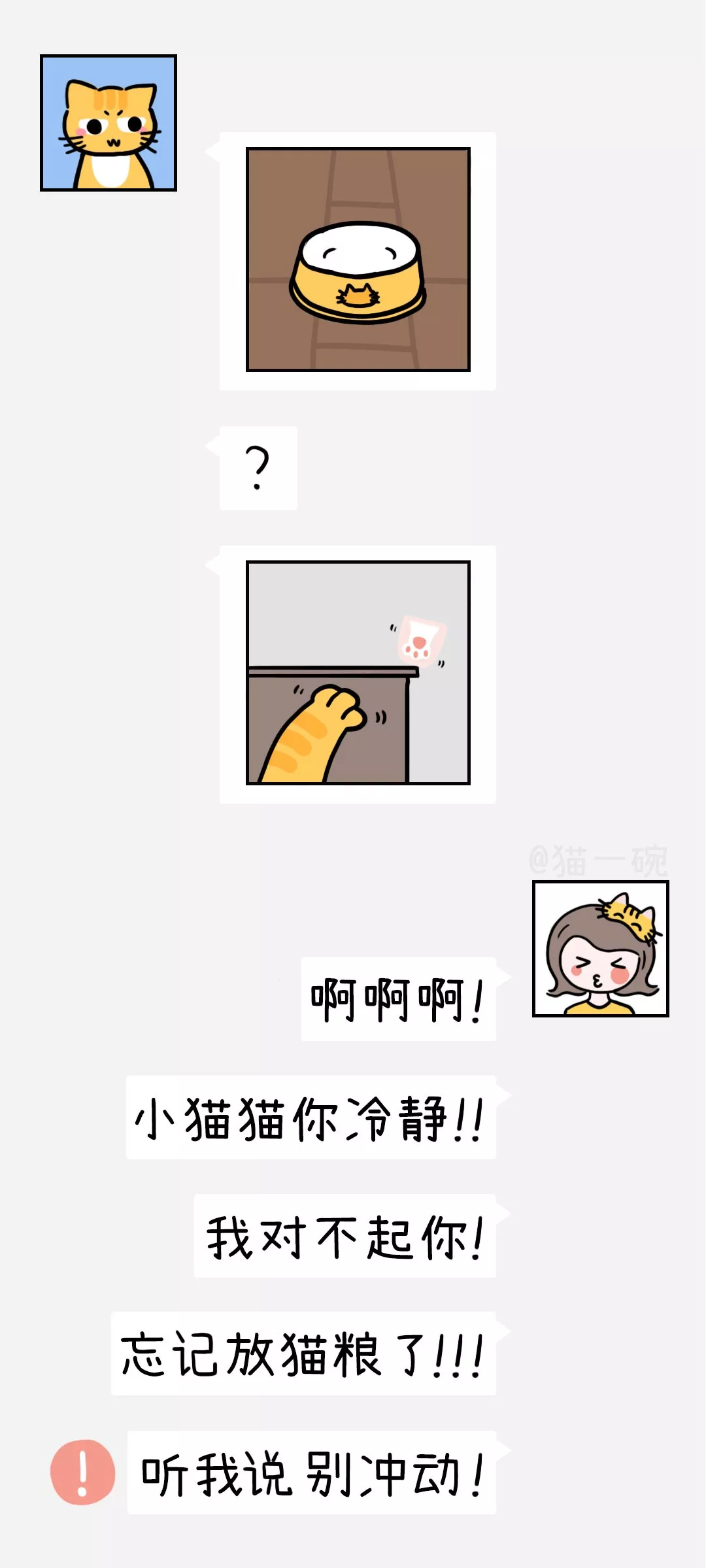 假如猫会发微信，哈哈