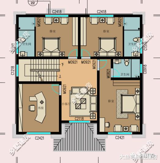 农村中式别墅的新模样，样式新颖，外型设计添姿添彩