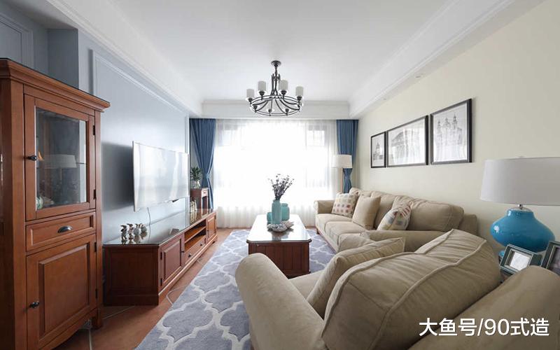 120平三室，装成美式风婚房，优雅甜美