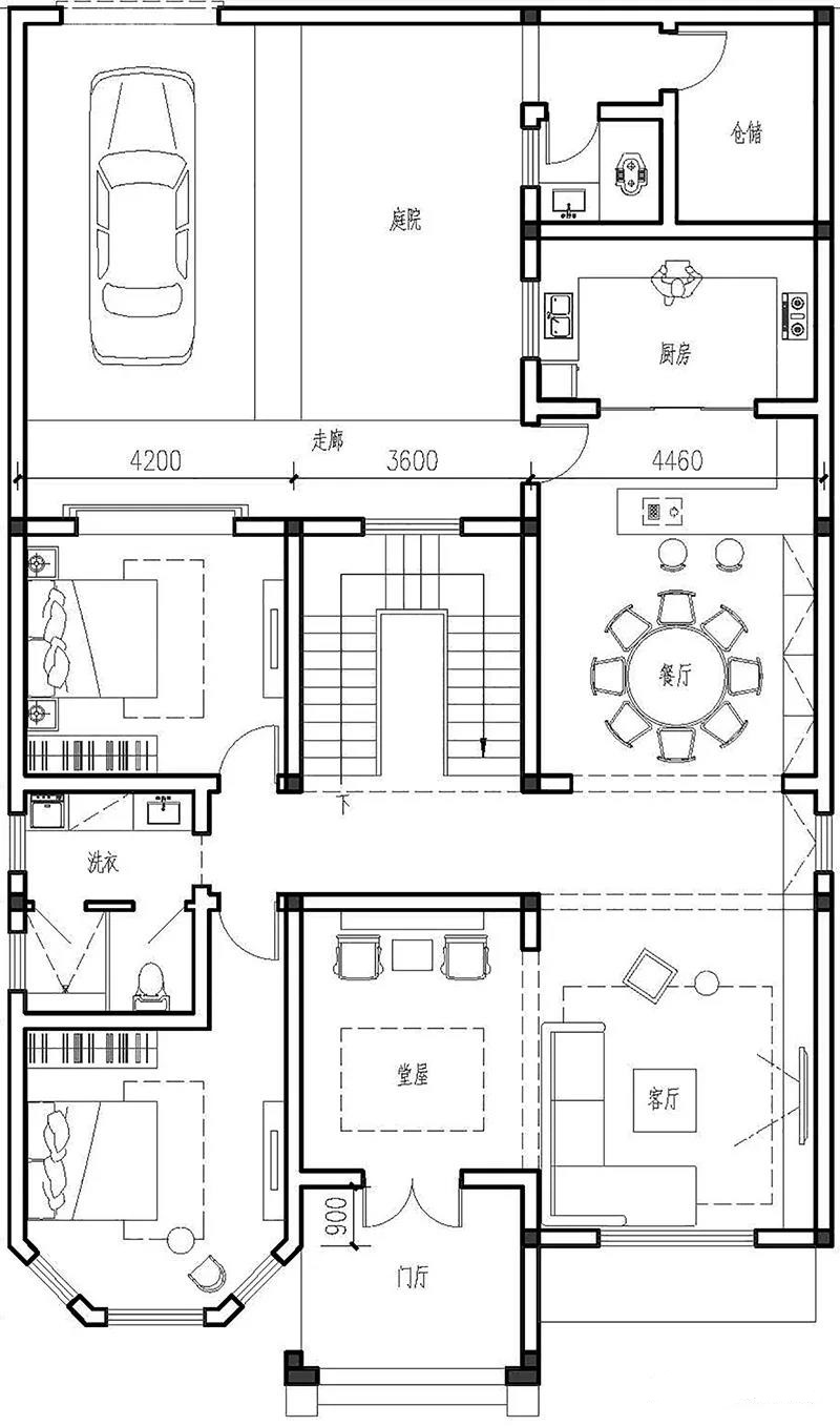 坡屋顶、前后院、车库一应俱全！