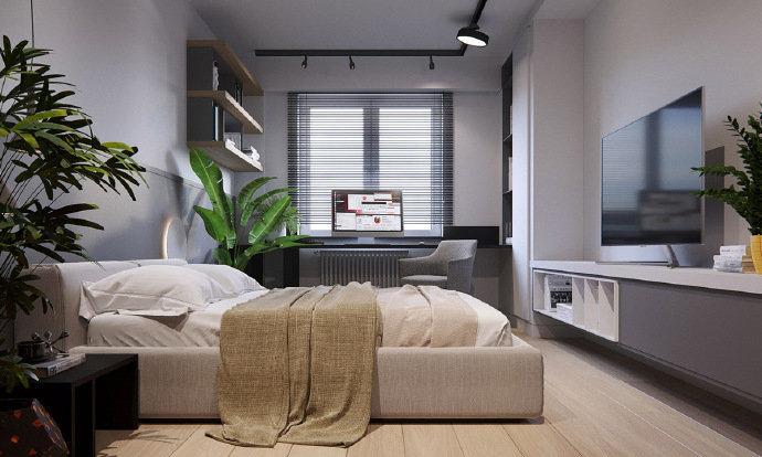 60平现代风与工业风格混搭loft ，黑白灰搭配设计非常的有格调